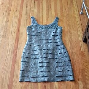 Jessica Howard Gray Layered Mini Dress Size 8